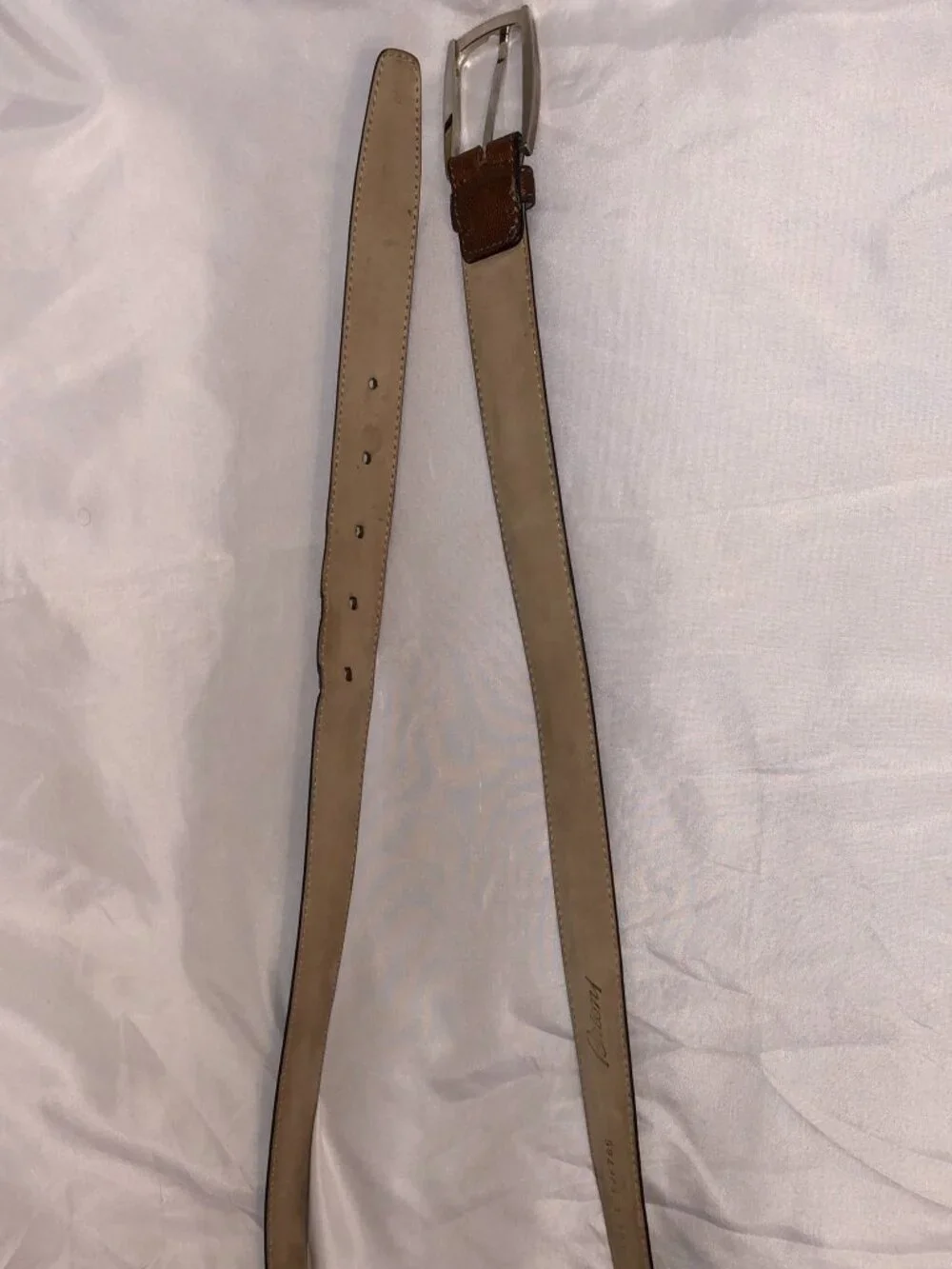 Brioni Men's Brown Leather Belt Size 38 100 Handmade In Italy Silver Buckle